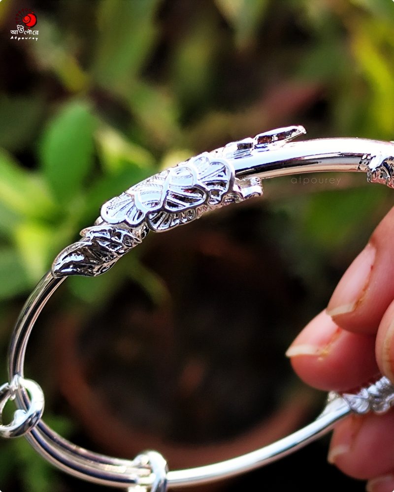 Silver-Bracelet-White-Leaf - Image 4