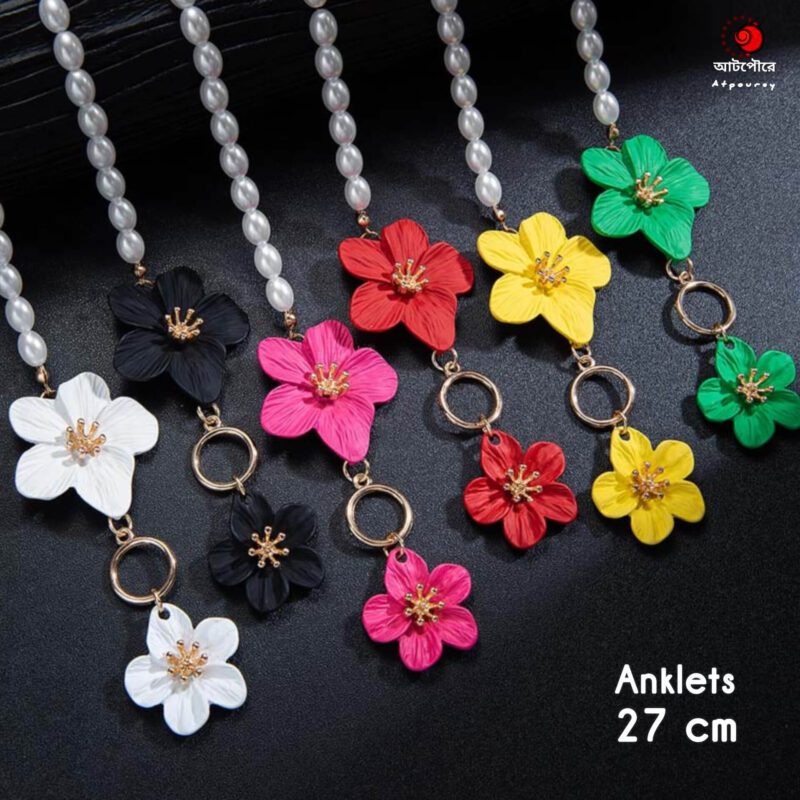 Elegant Flower Anklets - Image 8