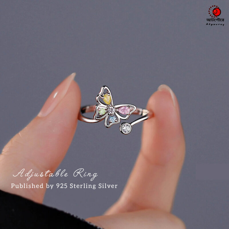 Elegant Adjustable Butterfly Finger Ring - Image 2
