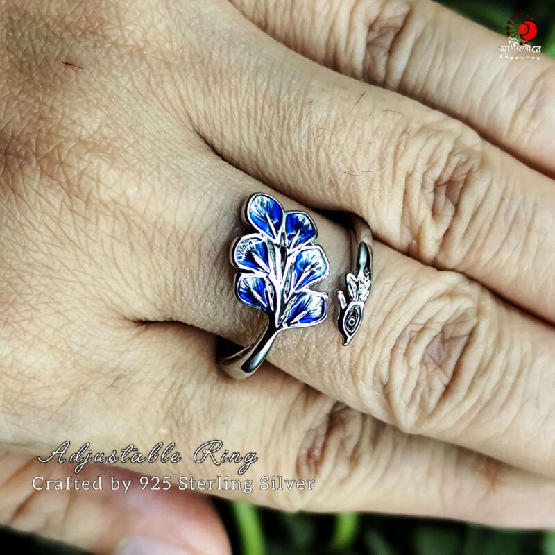 Adjustable Small Peacock Ring - Image 4