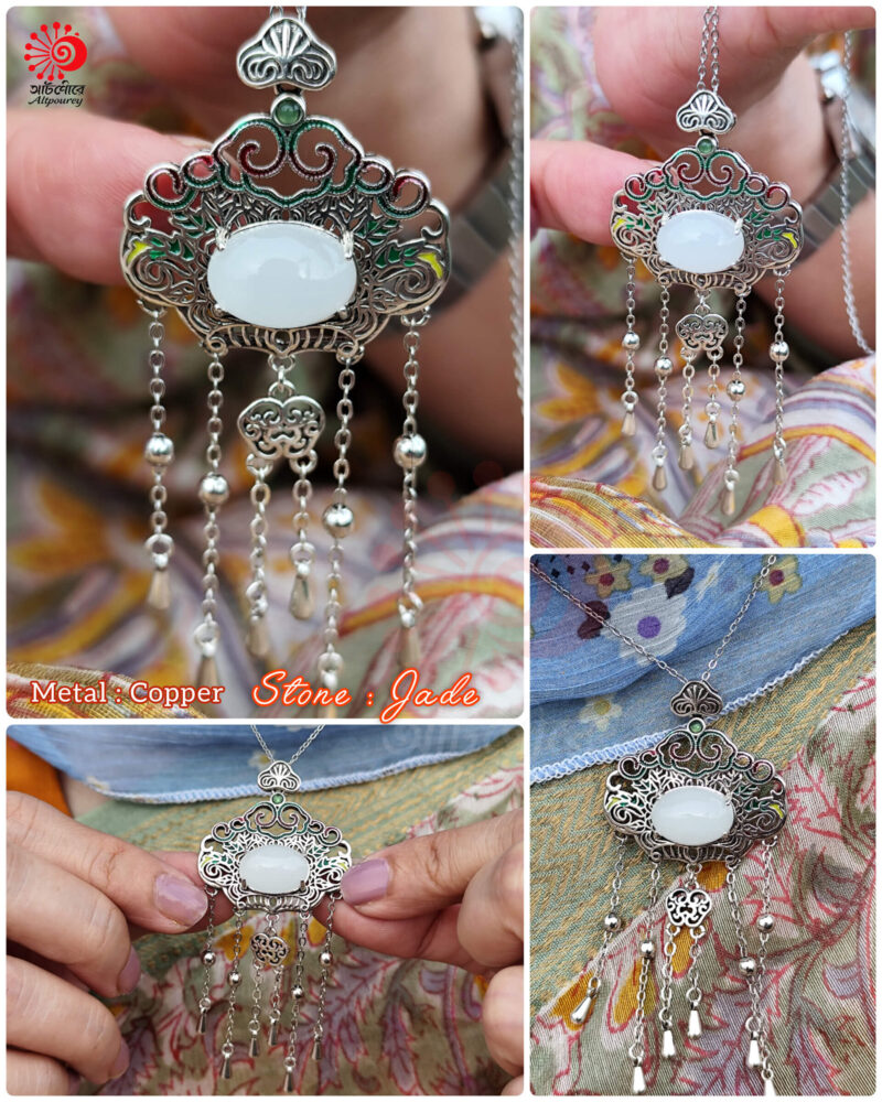Flower Neckpiece- with beautiful enamel work. - Image 2