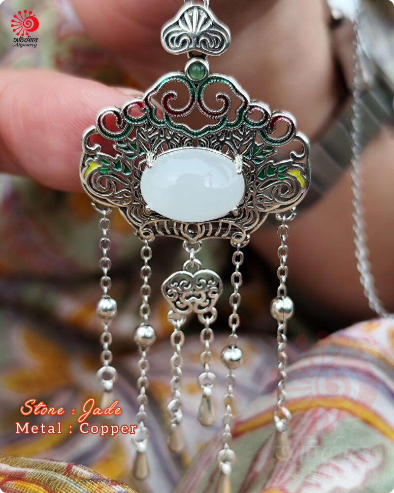 Flower Neckpiece- with beautiful enamel work. - Image 5
