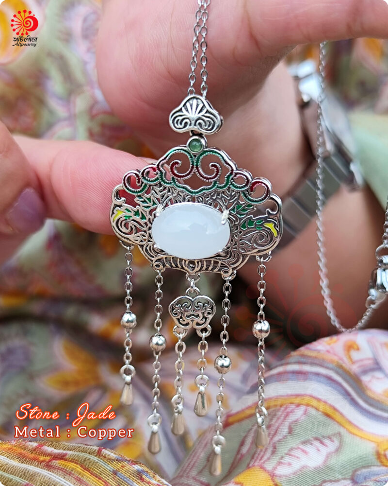 Flower Neckpiece- with beautiful enamel work. - Image 4