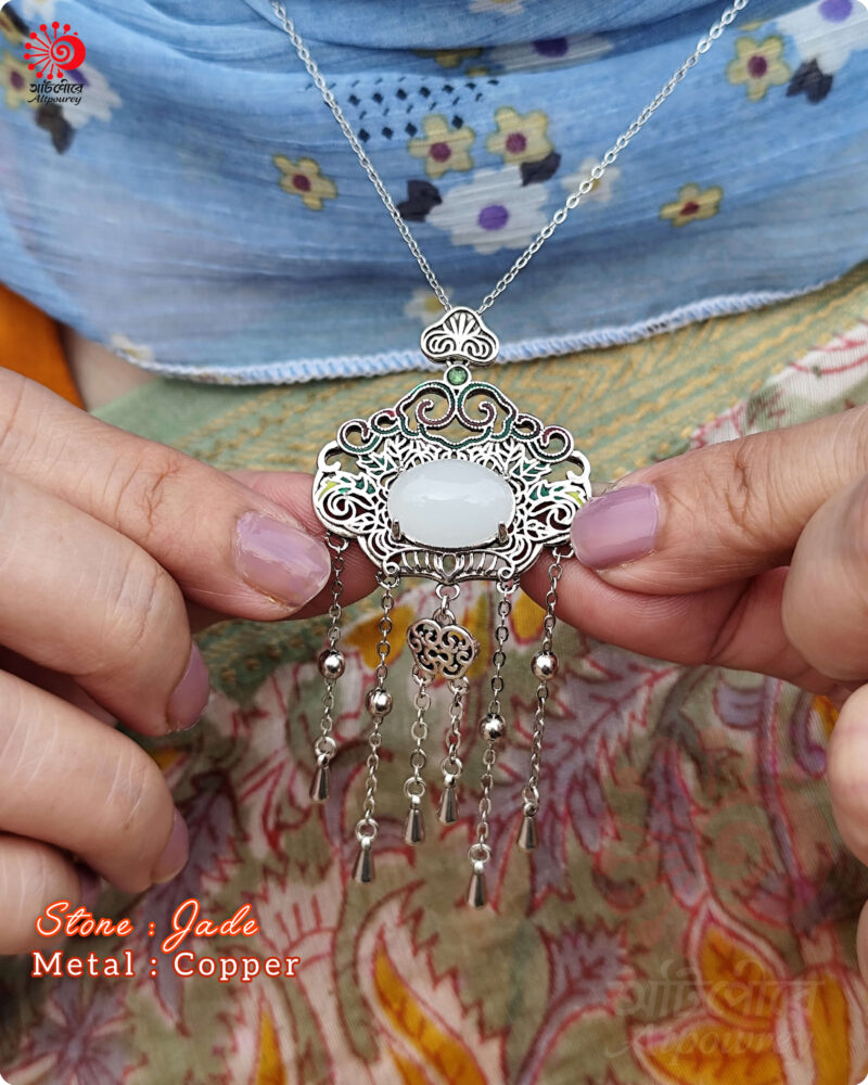 Flower Neckpiece- with beautiful enamel work. - Image 3