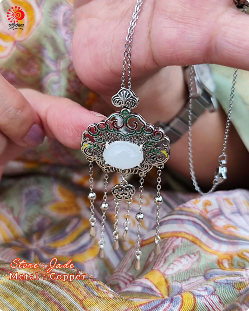 Flower Neckpiece- with beautiful enamel work. - Image 7