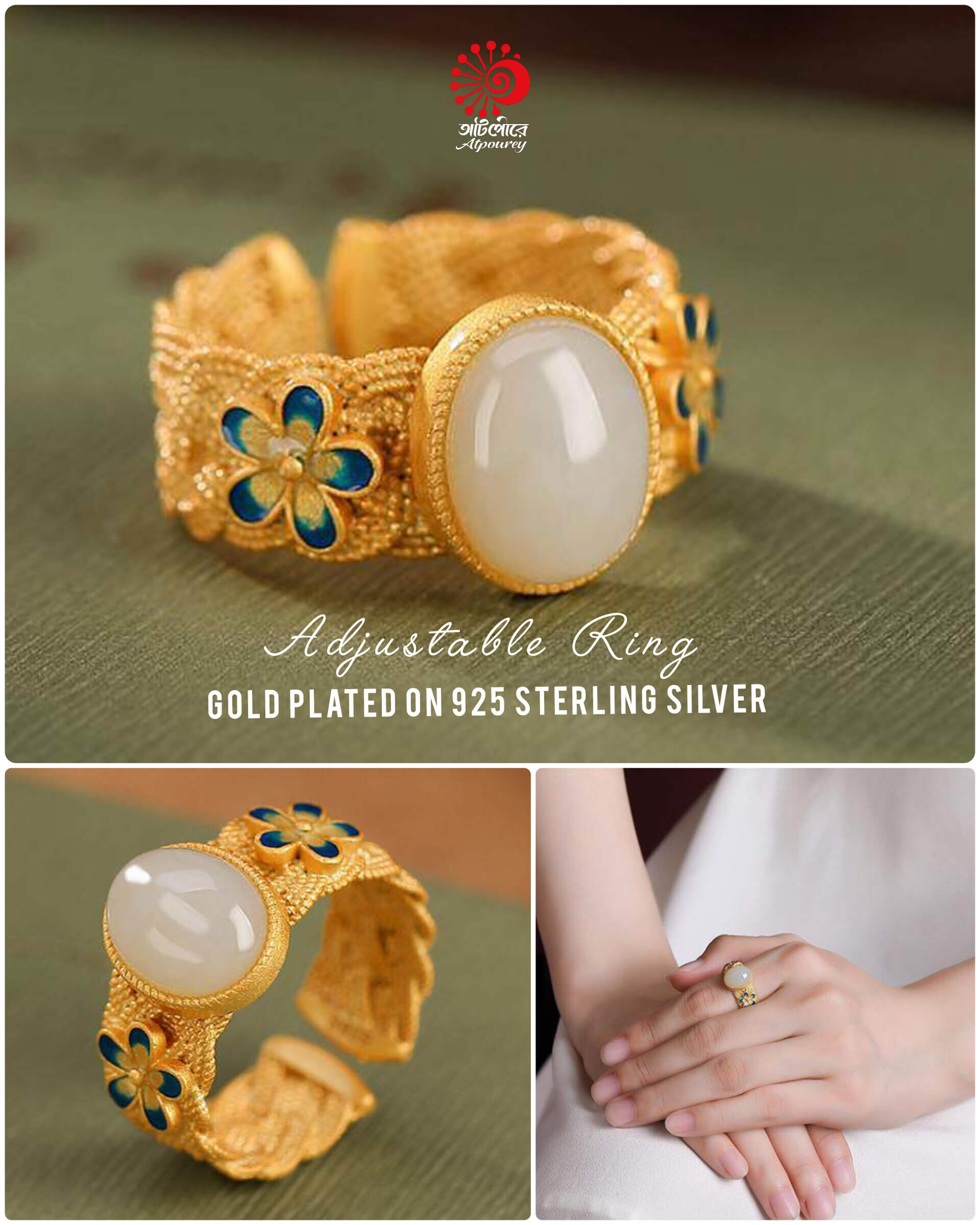 Gold plated Adjustable Rings